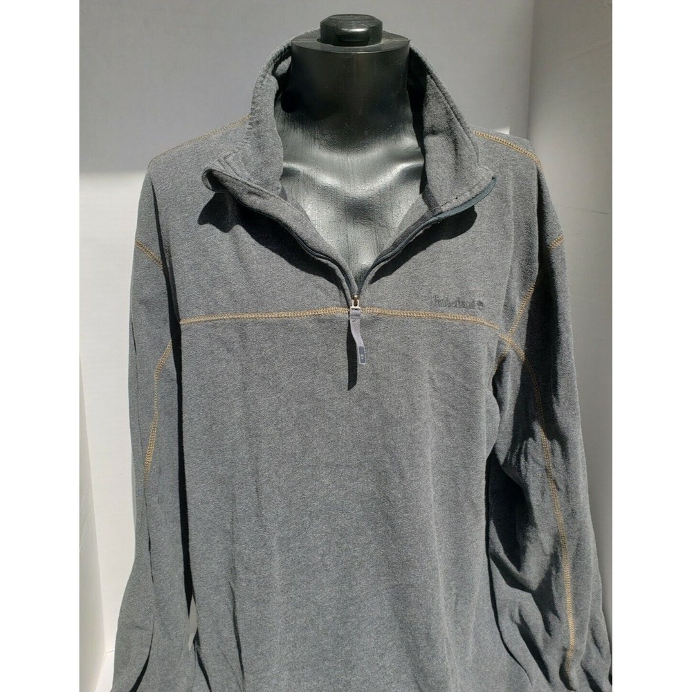 Timberland Men’s 2XL 1/4 Zip 100% Cotton Pullover Sweater Gray